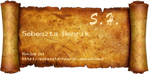 Sebeszta Henrik névjegykártya